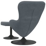 vidaXL Chaise Œuf avec Pouf Gris foncé 63 x 73 x 90 cm Velours