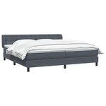 vidaXL Sommier à lattes de lit et matelas gris foncé 180x220cm velours