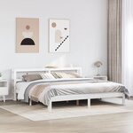 vidaXL Cadre de lit avec tête de lit sans matelas blanc 180x200 cm