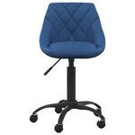 vidaXL Chaise de bureau Bleu Velours