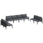 vidaXL Ensemble de canapé de jardin 8 Pièces Anthracite Acier