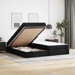 vidaXL Cadre de lit avec matelas Noir 200 x 200 cm Faux cuir
