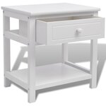 vidaXL Table de chevet Bois Blanc
