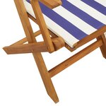vidaXL Ensemble de bistro 3 Pièces bleu et blanc tissu et bois massif