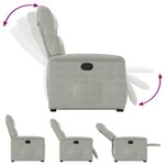 vidaXL Fauteuil inclinable gris clair tissu microfibre