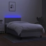 vidaXL Sommier à lattes de lit avec matelas et LED Gris clair 90x200cm