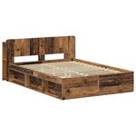 vidaXL Cadre de lit avec rangement Bois ancien 150 x 200 cm
