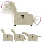 vidaXL Fauteuil de massage inclinable électrique crème similicuir