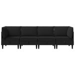 vidaXL Ensemble de meubles pour le salon 4 Pièces Noir Tissu