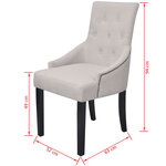 vidaXL Chaises à manger lot de 2 gris crème tissu
