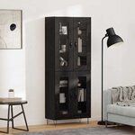 vidaXL Haut Armoire Chêne noir 69 5 x 34 x 180 cm Bois d'ingénierie