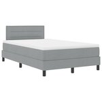 vidaXL Lit de Box Spring avec Matelas Gris Clair 120x190 cm Tissu