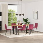 vidaXL Chaises à manger lot de 6 rouge bordeaux velours