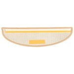 vidaXL Tapis d'escalier 15 pièces 65 x 21 x 4 cm Crème Demi-rond Grand