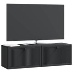 vidaXL Meuble TV mural Noir 98 x 31 x 30 cm Bois d'ingénierie