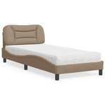 vidaXL Lit avec matelas cappuccino 90x200 cm similicuir