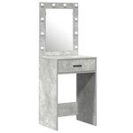 Ensemble de coiffeuse 3 pièces avec LED en bois d'ingénierie gris béton