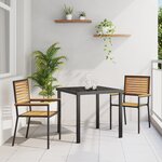 Chaises de jardin empilables vidaXL avec coussins  2 pièces  noires en poly rotin