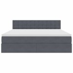 vidaXL Lit de rangement LED avec matelas Gris foncé 180 x 200 cm