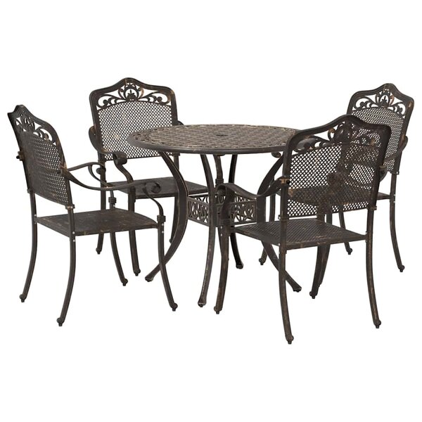 vidaXL Ensemble de salle à manger pour jardin 5 Pièces Bronze Aluminium