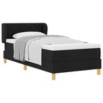 vidaXL Lit à ressorts avec matelas Noir 100 x 200 cm tissu