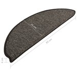 vidaXL Tapis d'escalier autocollants 15 Pièces 65x21x4 cm Anthracite