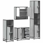 vidaXL Ensemble de meubles de salle de bain 4 Pièces sonoma gris