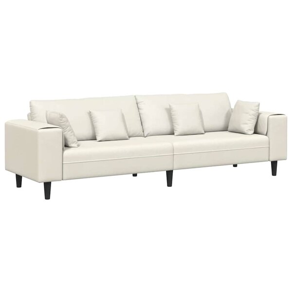 vidaXL Canapé en velours avec coussin Crème 208 cm Velours