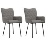 vidaXL Chaises à manger lot de 2 gris clair tissu