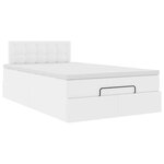 vidaXL Lit ottoman avec matelas & LED blanc pur 120x190cm similicuir