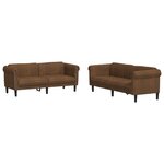 vidaXL Ensemble de canapés 2 Pièces marron velours