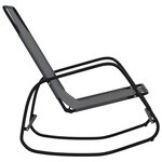 vidaXL Chaises longues à bascule 2 Pièces Gris Acier et textilène
