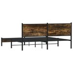 vidaXL Cadre de lit en métal sans matelas chêne fumé 183x213 cm