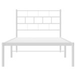 vidaXL Cadre de lit métal sans matelas et tête de lit blanc 100x190 cm