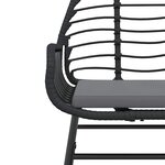 vidaXL Ensemble à manger de jardin et coussins 5 Pièces noir rotin verre
