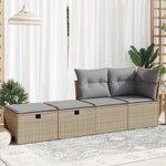 vidaXL Salon de jardin avec coussins 2 Pièces beige résine tressée acacia