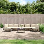 vidaXL Salon de jardin 8 Pièces avec coussins anthracite résine tressée