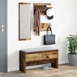 vidaXL Ensemble de meubles d'entrée Bois ancien 90 x 31 x 46.5 cm