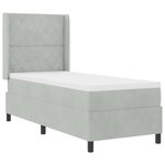 Lit à ressorts vidaXL avec matelas Gris clair 80x200 cm Velours
