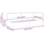 vidaXL Cadre de lit d'angle Bleu 100 cm x 200 cm tissu