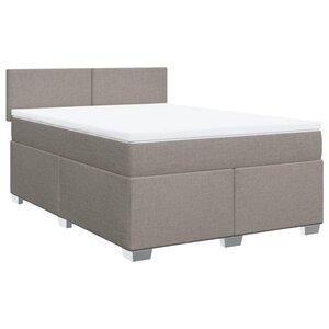 vidaXL Sommier à lattes de lit avec matelas Taupe 140x190 cm Tissu