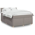vidaXL Sommier à lattes de lit avec matelas Taupe 140x200 cm Tissu