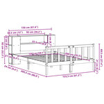 vidaXL Lit bibliothèque sans matelas blanc 150x200 cm bois pin massif