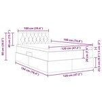 vidaXL Lit de rangement LED avec matelas Gris foncé 120 x 190 cm Tissu