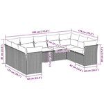 vidaXL Salon de jardin 9 Pièces avec coussins gris clair résine tressée