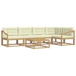 vidaXL Ensemble de canapés d'extérieur 6 pc Blanc et crème Polyester