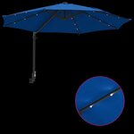 vidaXL Parasol de jardin Bleu et Noir 248 x 248 x 148 cm