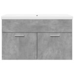 vidaXL Armoire lavabo de salle de bain avec bassin intégré gris béton
