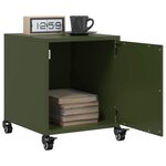 vidaXL Tables de chevet 2 Pièces vert olive 36x39x43 5 cm acier