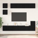 vidaXL Ensemble meuble TV Montage mural 8 Pièces Chêne noir